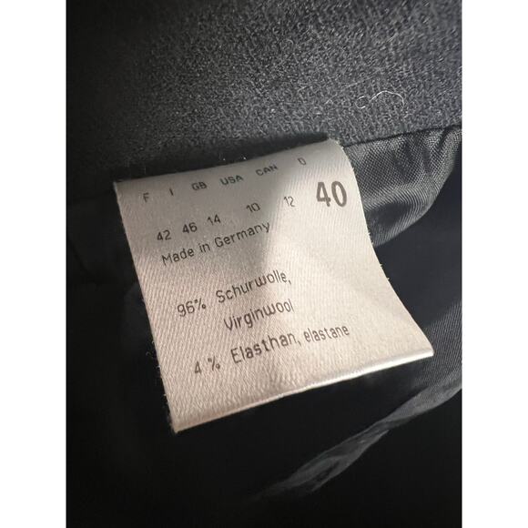 Vintage Strenesse Black Virgin Wool Midi Skirt Size 8 - Picture 9 of 9